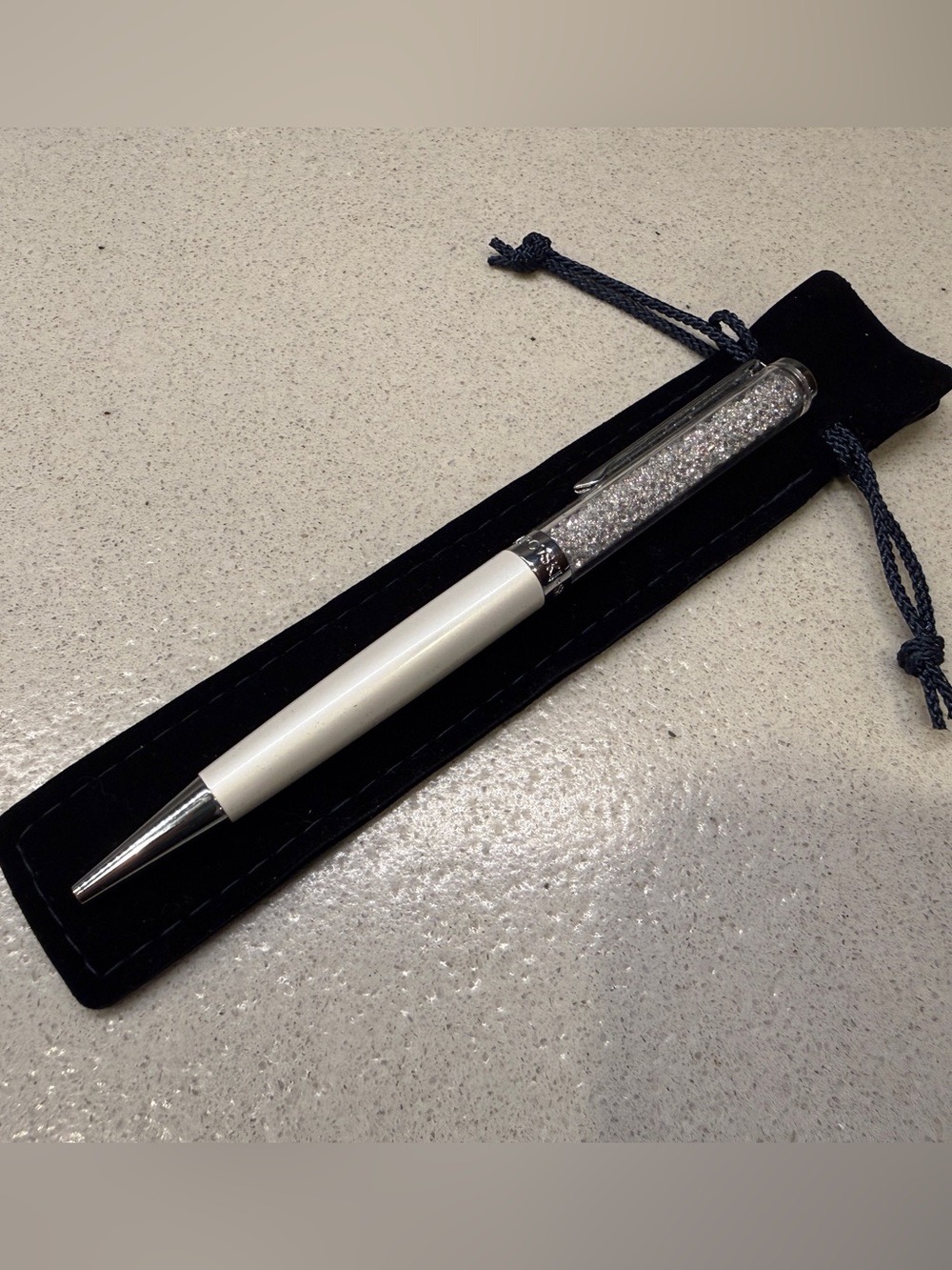 Swarovski crystal pen in pearl white